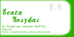 beata noszkai business card